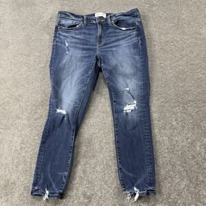 BKE Victoria Mid Rise Distressed Ankle Skinny Jeans Medium Wash 29x27 Womens